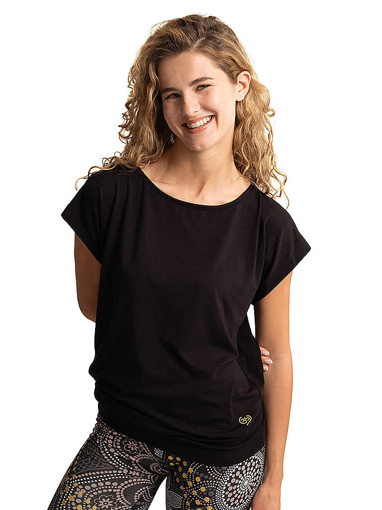 SPIRIT OF OM Damen Yogashirt Jangama schwarz | XL